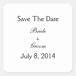 Save The Date Quadratischer Aufkleber