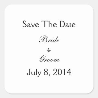 Save The Date Quadratischer Aufkleber