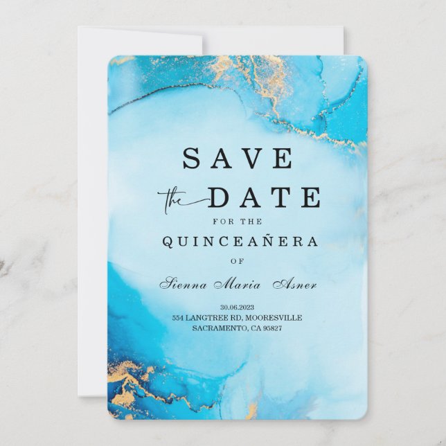Save the Date Quinceanera Ideen Einladung (Vorderseite)