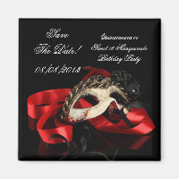 Save the Date Quinceanera Sweet 16 Masquerade Rot