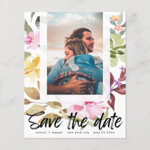 Save the Date-Rahmen-Haushalt QR-Code-Foto Flyer