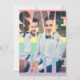 Save the Date Rainbow Gay LGBTQ Personalisiertes F Ankündigung