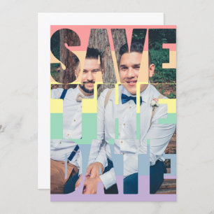 Save the Date Rainbow Gay LGBTQ Personalisiertes F Ankündigung