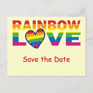 Save the Date/Rainbow-Hochzeit/Gay Pride Ankündigungspostkarte