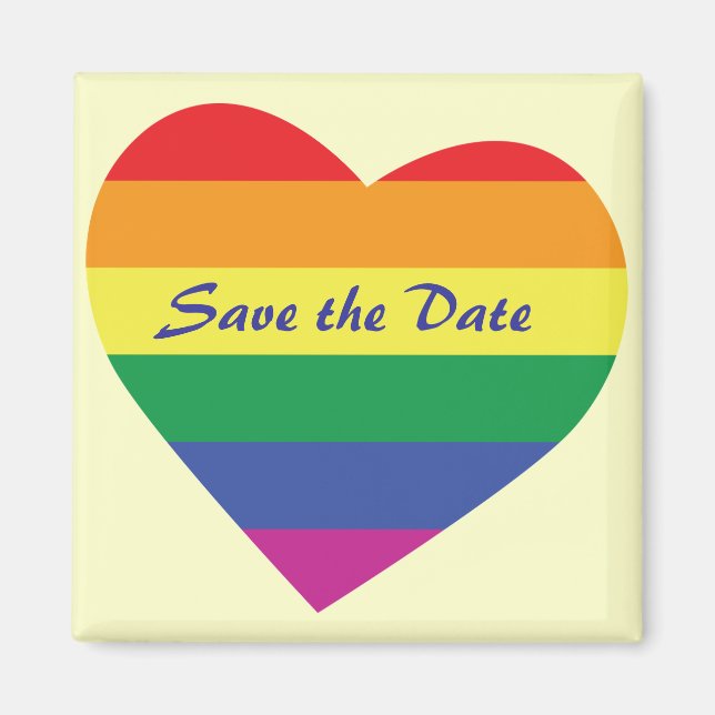 Save the Date/Rainbow-Hochzeit/Gay Pride Magnet (Vorne)