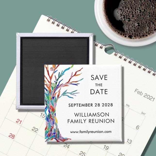 Save the Date Rainbow Tree Family Wiedersehen Magnet (Von Creator hochgeladen)