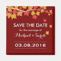 Save the Date Red Maple Blätter Hochzeit im Herbst
