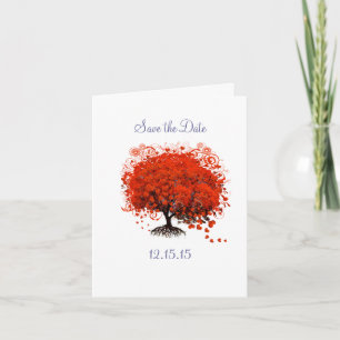 Save the Date Red Tree Wedding Card Ankündigung