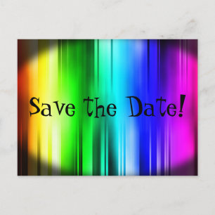 Save the Date Regenbogenpostkarte Ankündigungspostkarte