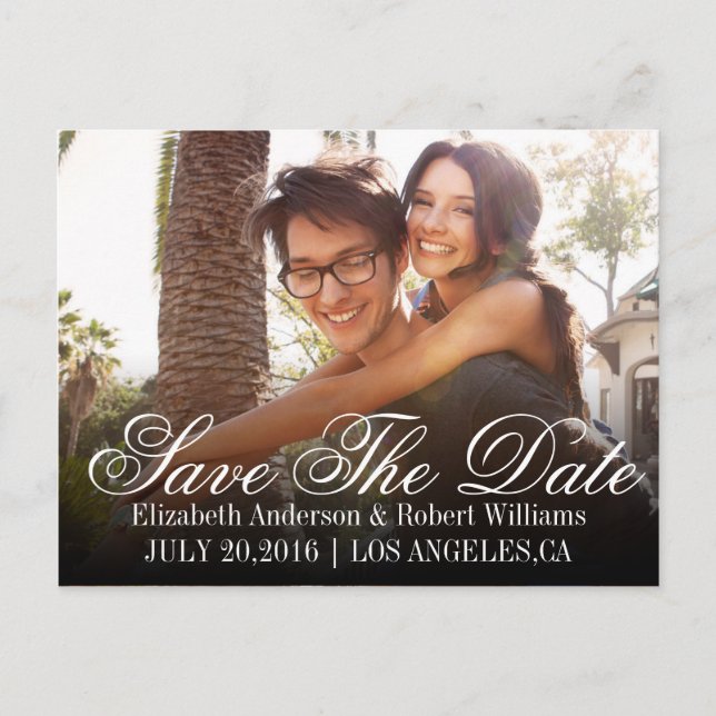 Save The Date | Rett unseres Hochzeitdatums Ankündigungspostkarte (Vorderseite)