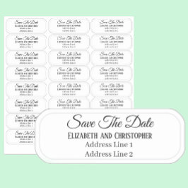 Save The Date Return Address Transparent Aufkleber