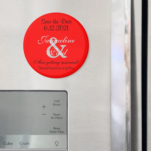 Save the Date Romantische Rote Magnete (In Situ (Kühlschrank))