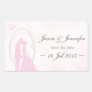"Save the Date" Romantisches Dreamy Wedding Couple Rechteckiger Aufkleber