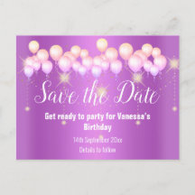 Save the Date rosa Balloons Sparkasse Alles unterw