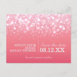 Save the Date rosa Champagnerbläschen Hochzeitskar Ankündigungspostkarte