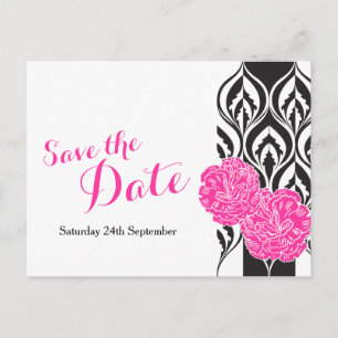 Save the Date rosa Dianthushochzeitspostkarte Ankündigungspostkarte