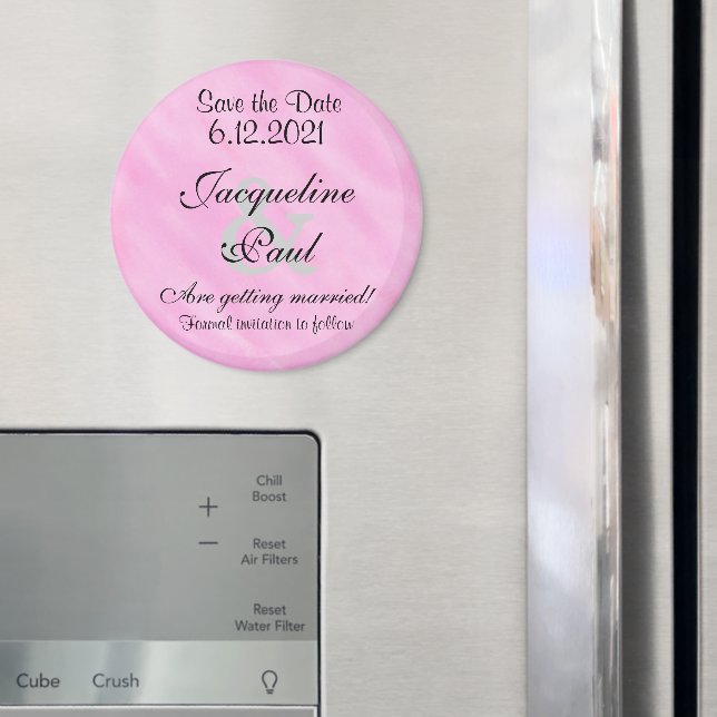 Save the Date Rosa Farbe Weiß Magnet (In Situ (Kühlschrank))