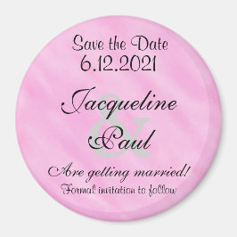 Save the Date Rosa Farbe Weiß Magnet