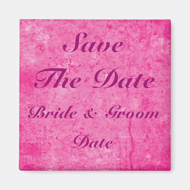 Save the Date rosa Hochzeitsmagnete Magnet (Vorne)