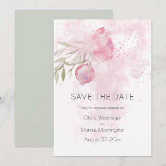 Save the Date Rosa Hütte Rose und Rosehip Einladung