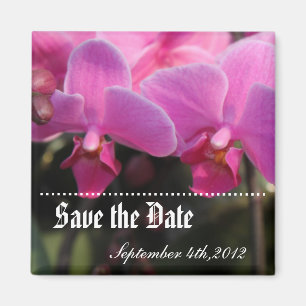Save the Date, rosa orchide Blume. Magnet