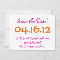 Save the Date Rosa und Orange