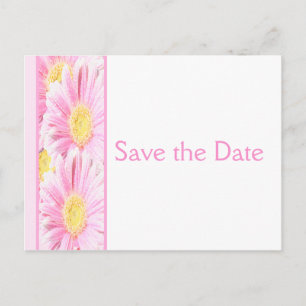 Save the Date Rosa und Weiße Blüten Postkarte
