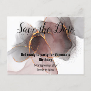 SAVE THE DATE ROSE ANKÜNDIGUNGSPOSTKARTE
