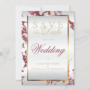 Save the Date Rose Gold Marmor, Weiß und Gold