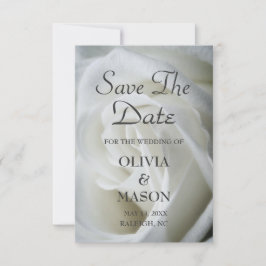 Save the Date - Rose weiß texturiert