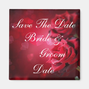 Save the Date Rote Rosen Hochzeitsmagnete Magnet