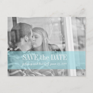 Save the Date   rotes Blau Ankündigungspostkarte