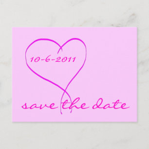 Save the Date rotes Herz Postkarte