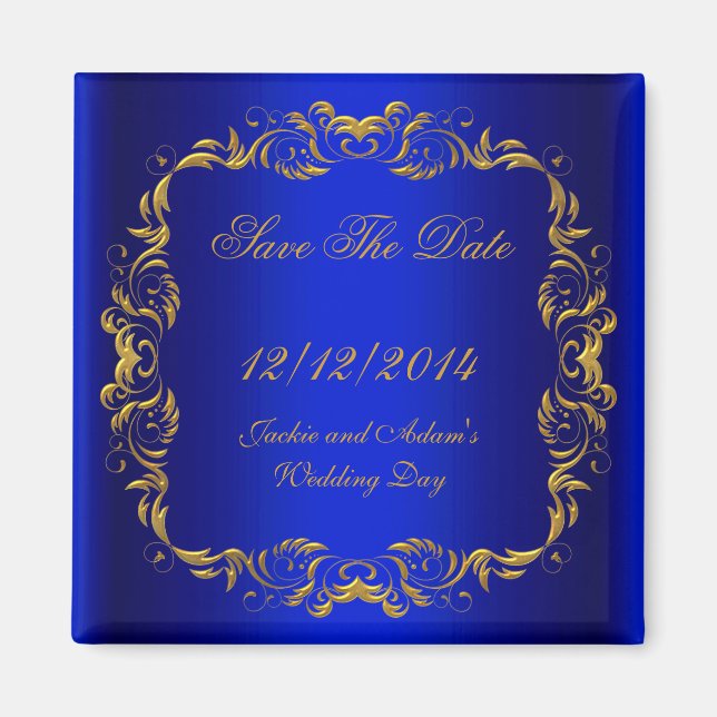 SAVE THE DATE Royal Blue Magnet (Vorne)