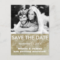 SAVE THE DATE Rustic Kraft Paper Winter Foto Post