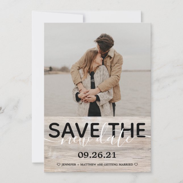 Save the Date Rustic Wedding Foto Ankündigung (Vorderseite)