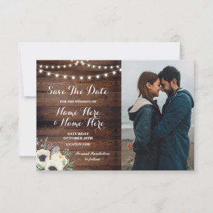 Save The Date Rustikale Foto Florale Anemone