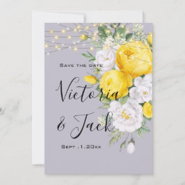 Save the Date Rustikale Lichter Gelb Einladung