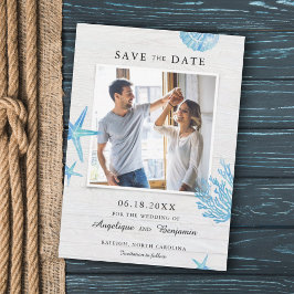 Save the Date rustikale Muscheln