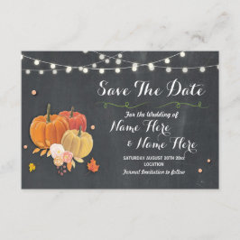 Save the Date Rustikale Pumpkin Lights Chalk Weddi