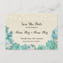 Save the Date rustikale Sukkulturen laden Minzlich