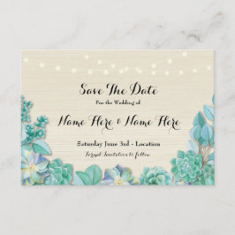 Save the Date rustikale Sukkulturen laden Minzlich