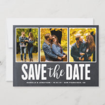 Save the Date rustikale Tafel 3 FotoCollage