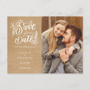 Save the Date Rustikales Foto Postkarte