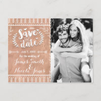 Save the Date Rustikales Glam Rose Gold Foto