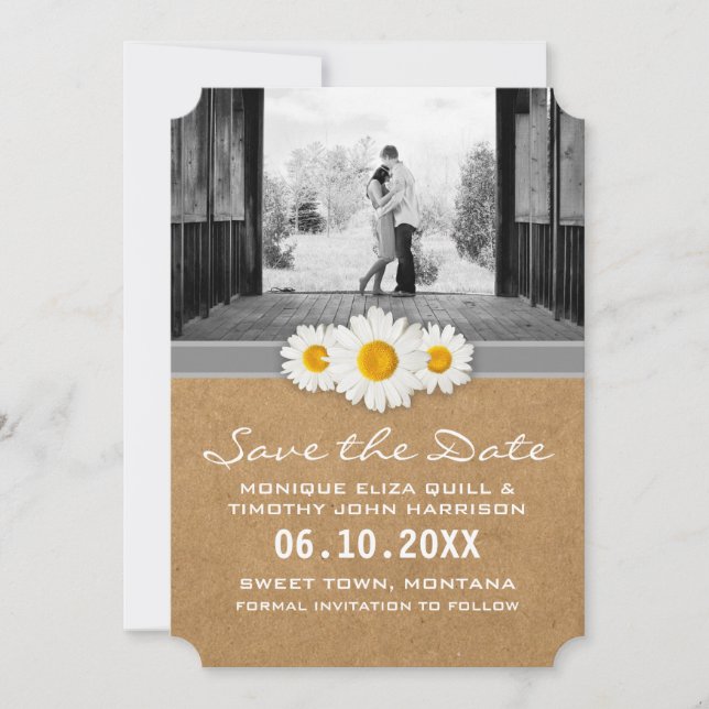 Save the Date - Rustikales Papier und Milchprodukt (Vorderseite)
