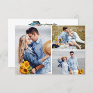 Save the Date Rustikales türkisfarbenes Feather Ar Einladung