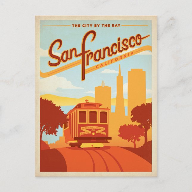 Save The Date | San Francisco, CA City by Bay Ankündigungspostkarte (Vorderseite)