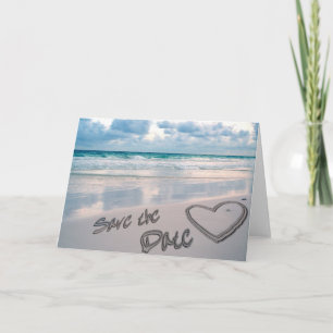 Save the Date Sand Heart Writing Ankündigung