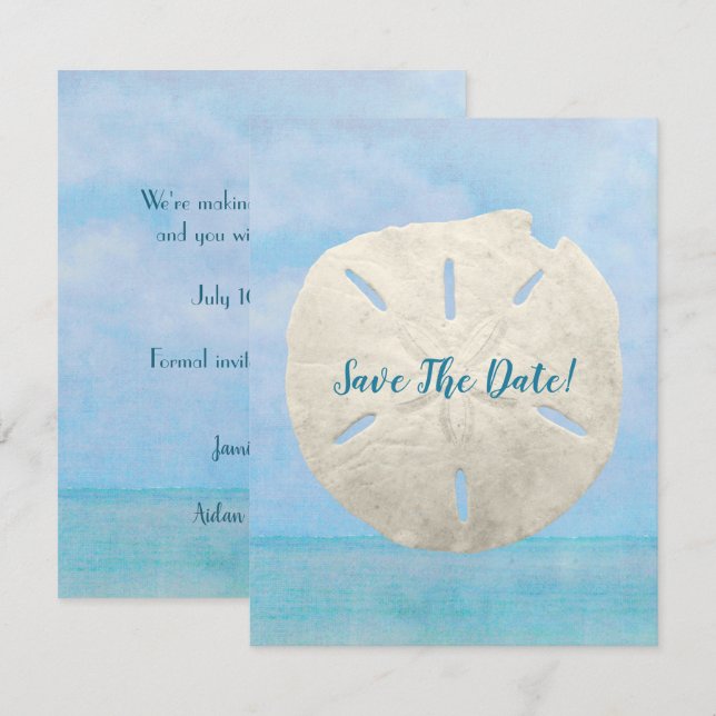 Save the Date Sanddollar (Vorne/Hinten)